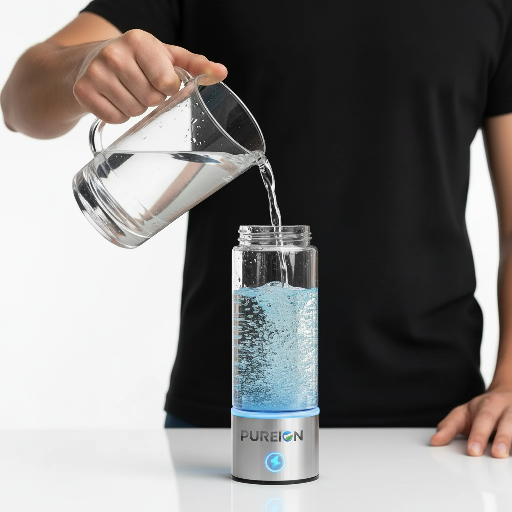 Filling PUREION bottle without cap